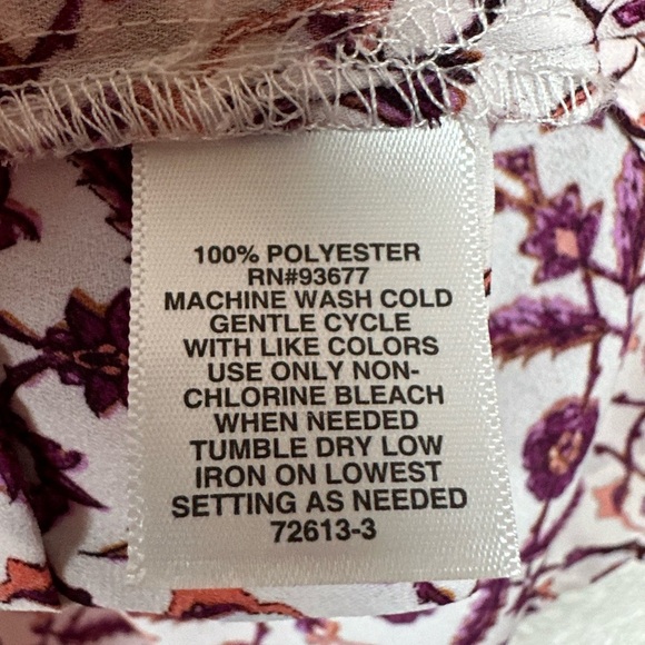 Liz Claiborne Women’s Multicolor Floral Print Ruffle Blouse Shirt Top S - Picture 6 of 8